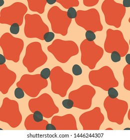 simple abstract art vector seamless pattern with peach background. Great for wallpaper,backgrounds,gifts,surface pattern design,packaging design projects, stationary,fabric