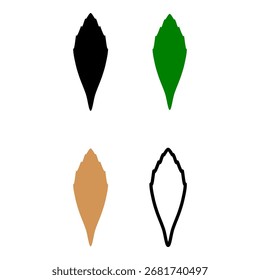 Coleção de silhuetas de folhas veganas de outono simples