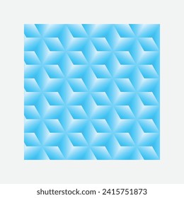 Fondo abstracto simple con formas de cubo de gradiente azul y blanco