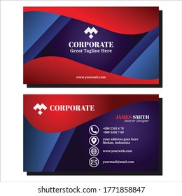 Simple Abstract Background for Business Card Printing. Simple Gradient Shape Background for Company Information Card . Simple Abstract Design For Printing and Project Use.