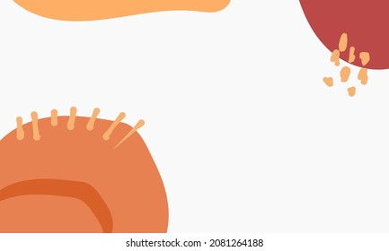 Simple abstract background with doodle shape and line art. Wallpaper design for social media posts. Autumn background in minimal trendy flat style with copy space for text. pastel colors