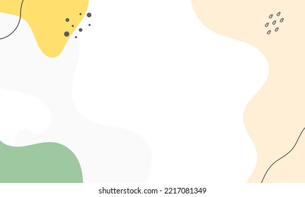 Simple abstract background with doodle shape and line art in white background. Wallpaper design for social media posts. Paper background in minimal trendy flat style with copy space for text.