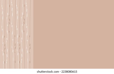 Simple abstract background with doodle shape and line art in chocolates background. Wallpaper design for social media posts. Paper background in minimal trendy flat style with copy space for text.