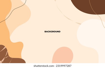 Simple abstract background with doodle shape and line art in chocolates background. Wallpaper design for social media posts. Paper background in minimal trendy flat style with copy space for text.