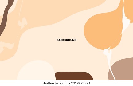 Simple abstract background with doodle shape and line art in chocolates background. Wallpaper design for social media posts. Paper background in minimal trendy flat style with copy space for text.
