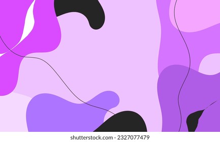 Simple abstract background with doodle shape and line art in chocolates background. Wallpaper design for social media posts. Paper background in minimal trendy flat style with copy space for text.
