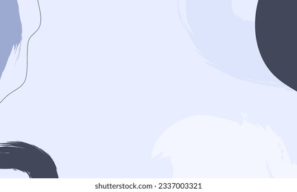 Simple abstract background with doodle shape in blue background. Wallpaper design for social media posts. Paper background in minimal trendy flat style with copy space for text.