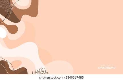 Simple abstract background with doodle shape and line art in purple background. Wallpaper design for social media posts. Paper background in minimal trendy flat style.