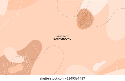 Simple abstract background with doodle shape and line art in purple background. Wallpaper design for social media posts. Paper background in minimal trendy flat style.