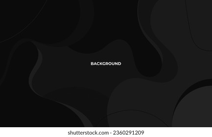 Sencillo fondo abstracto con forma de doodle y línea de arte en fondo negro. Diseño de fondo de escritorio para publicaciones en medios sociales. Fondo de papel con un estilo plano de moda mínimo con espacio de copia para texto.