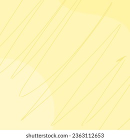 Simple abstract background with doodle shape and line art in yellow background. Wallpaper design for social media posts. Paper background in minimal trendy flat style with copy space for text.