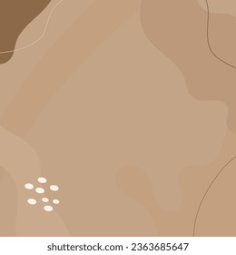 Simple abstract background with doodle shape and line art in orange background. Wallpaper design for social media posts. Paper background in minimal trendy flat style with copy space for text.