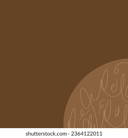 Simple abstract background with doodle shape and line art in chocolates background. Wallpaper design for social media posts. Paper background in minimal trendy flat style with copy space for text.