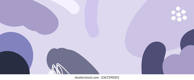 Simple abstract background with doodle shape and line art in pastel background. Wallpaper design for social media posts. Paper background in minimal trendy flat style with copy space for text.