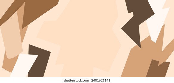 Simple abstract background with doodle shape and line art in purple background. Wallpaper design for social media posts. Paper background in minimal trendy flat style.