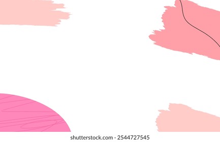 Simple abstract background with doodle shape and line art in pastel background. Wallpaper design for social media posts. Paper background in minimal trendy flat style with copy space for text.