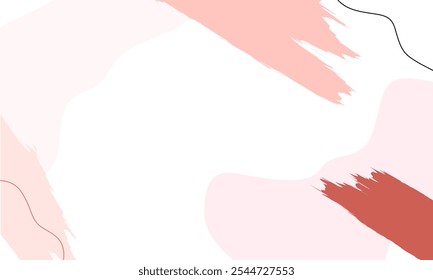 Fondo abstracto simple con forma de doodle y línea de arte en fondo pastel. Diseño de Fondos de pantalla para publicaciones en redes sociales. Fondo de papel en estilo plano minimalista con espacio de copia para texto.