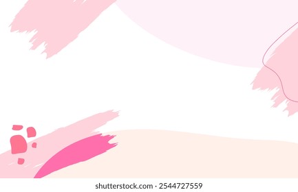 Simple abstract background with doodle shape and line art in pastel background. Wallpaper design for social media posts. Paper background in minimal trendy flat style with copy space for text.