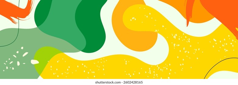 Simple abstract background with doodle shape and line art in pastel background. Paper background in minimal trendy flat style with copy space for text.