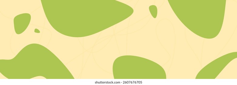 Simple abstract background with doodle shape and line art in pastel background. Paper background in minimal trendy flat style with copy space for text.