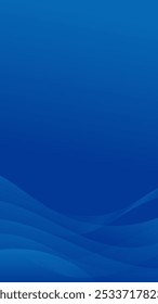 A simple abstract background featuring a solid blue color with subtle white curved lines across the bottom half.