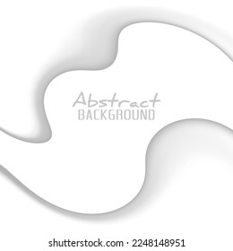 Einfach abstrakter Hintergrund mit grauem Swirl auf weißem Hintergrund. Minimales Vektorgrafik-Muster