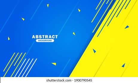 Simple abstract background hipster futuristic graphic. Blue and Yellow background with stripes and triangle. Abstract banner yellow and blue background Vector illustration, EPS 10