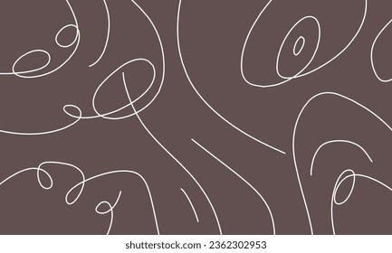 Simple abstract background with line art in brown background. Wallpaper design for social media posts. Paper background in minimal trendy flat style.