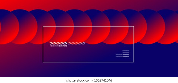 Sencillo fondo abstracto con círculos de color neón. Patrón Geométrico Memphis Style. Ilustración vectorial para fondo de escritorio, pancarta, fondo, tarjeta, ilustración del libro, página de inicio