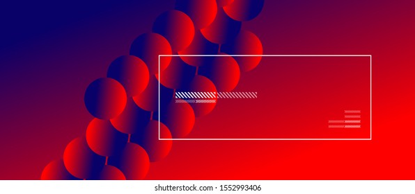Sencillo fondo abstracto con círculos de color neón. Patrón Geométrico Memphis Style. Ilustración vectorial para fondo de escritorio, pancarta, fondo, tarjeta, ilustración del libro, página de inicio