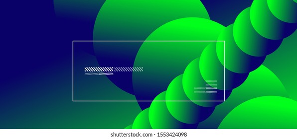 Sencillo fondo abstracto con círculos de color neón. Patrón Geométrico Memphis Style. Ilustración vectorial para fondo de escritorio, pancarta, fondo, tarjeta, ilustración del libro, página de inicio