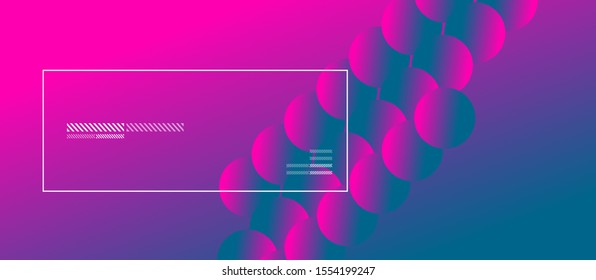 Simple abstract background with neon color circles. Memphis Style Geometric Pattern. Vector Illustration For Wallpaper, Banner, Background, Card, Book Illustration, landing page