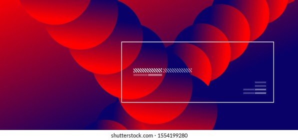 Simple abstract background with neon color circles. Memphis Style Geometric Pattern. Vector Illustration For Wallpaper, Banner, Background, Card, Book Illustration, landing page