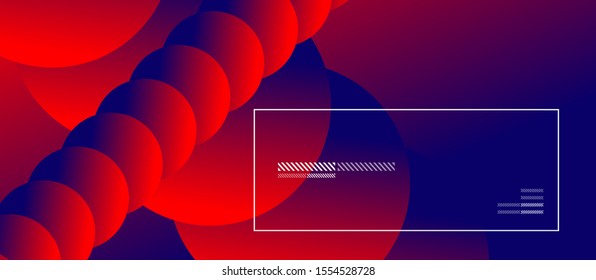 Sencillo fondo abstracto con círculos de color neón. Patrón Geométrico Memphis Style. Ilustración vectorial para fondo de escritorio, pancarta, fondo, tarjeta, ilustración del libro, página de inicio