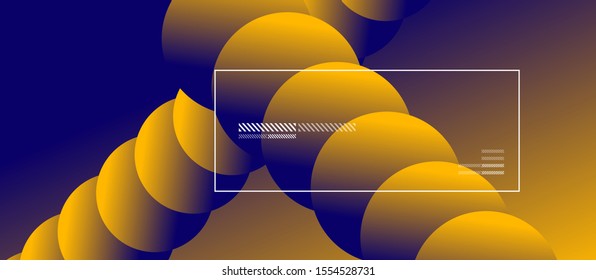 Sencillo fondo abstracto con círculos de color neón. Patrón Geométrico Memphis Style. Ilustración vectorial para fondo de escritorio, pancarta, fondo, tarjeta, ilustración del libro, página de inicio