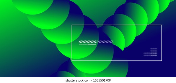 Sencillo fondo abstracto con círculos de color neón. Patrón Geométrico Memphis Style. Ilustración vectorial para fondo de escritorio, pancarta, fondo, tarjeta, ilustración del libro, página de inicio