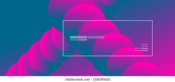 Sencillo fondo abstracto con círculos de color neón. Patrón Geométrico Memphis Style. Ilustración vectorial para fondo de escritorio, pancarta, fondo, tarjeta, ilustración del libro, página de inicio