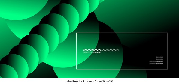Sencillo fondo abstracto con círculos de color neón. Patrón Geométrico Memphis Style. Ilustración vectorial para fondo de escritorio, pancarta, fondo, tarjeta, ilustración del libro, página de inicio