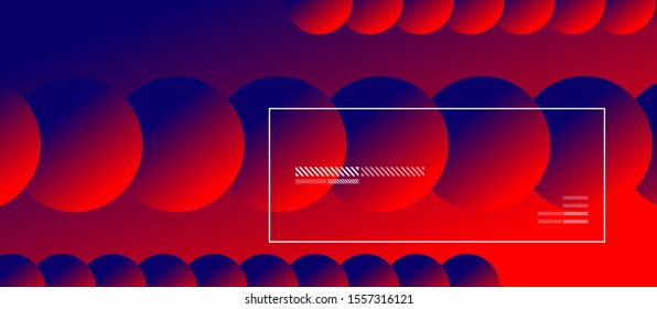 Einfach abstrakter Hintergrund mit Neonfarbkreisen. Memphis Style Geometrisches Muster. Vektorgrafik für Bildschirmhintergründe, Banner, Hintergrund, Karte, Buchillustration, Landing-Page