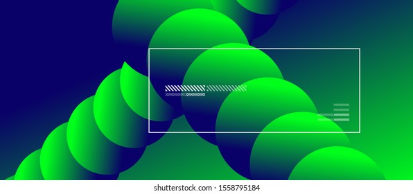 Sencillo fondo abstracto con círculos de color neón. Patrón Geométrico Memphis Style. Ilustración vectorial para fondo de escritorio, pancarta, fondo, tarjeta, ilustración del libro, página de inicio