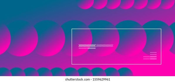 Sencillo fondo abstracto con círculos de color neón. Patrón Geométrico Memphis Style. Ilustración vectorial para fondo de escritorio, pancarta, fondo, tarjeta, ilustración del libro, página de inicio