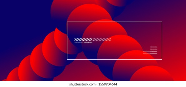 Simple abstract background with neon color circles. Memphis Style Geometric Pattern. Vector Illustration For Wallpaper, Banner, Background, Card, Book Illustration, landing page