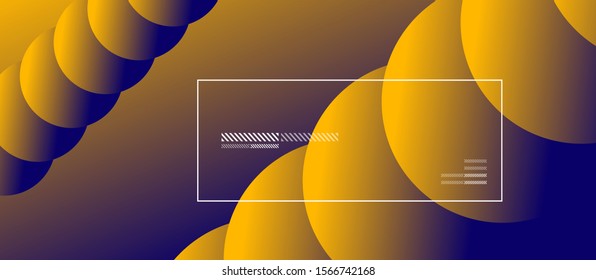 Simple abstract background with neon color circles. Memphis Style Geometric Pattern. Vector Illustration For Wallpaper, Banner, Background, Card, Book Illustration, landing page