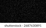 Simple, abstract background of scattered white dots on black, representing either falling snow at night or a starry sky