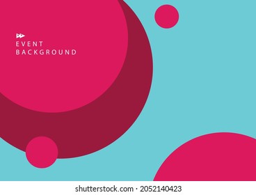 Simple abstract background using magenta circles within cyan background. Abstract background for events, backdrops, covers, and other publications
