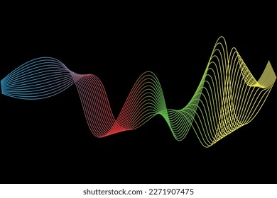 simple abstract background. abstract wave lines on black background. smoke effect. fluid abstract wave.