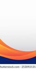 A simple abstract background with a white top section and a curved orange and blue bottom section.