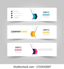 einfacher abstrakter Banner-Designsatz, Vektor 03052020-02