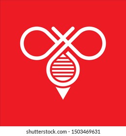 simple abstract bee design logo