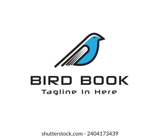 simple abstract bird book logo icon symbol design template illustration inspiration